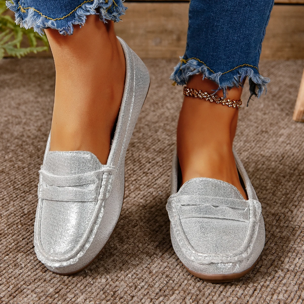 Shoes Woman Trend Flats Shallow Loafers Women Walking Casual Shoes Designer Summer Comfort Soft Sole Shoes Zapatillas De Mujer