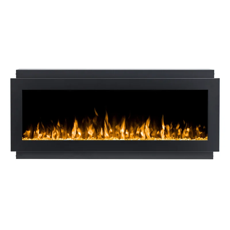 42 50 60 65 72 Inch Wall Mounted Electric Fireplace Heater Built-in For Household Use In French & English
