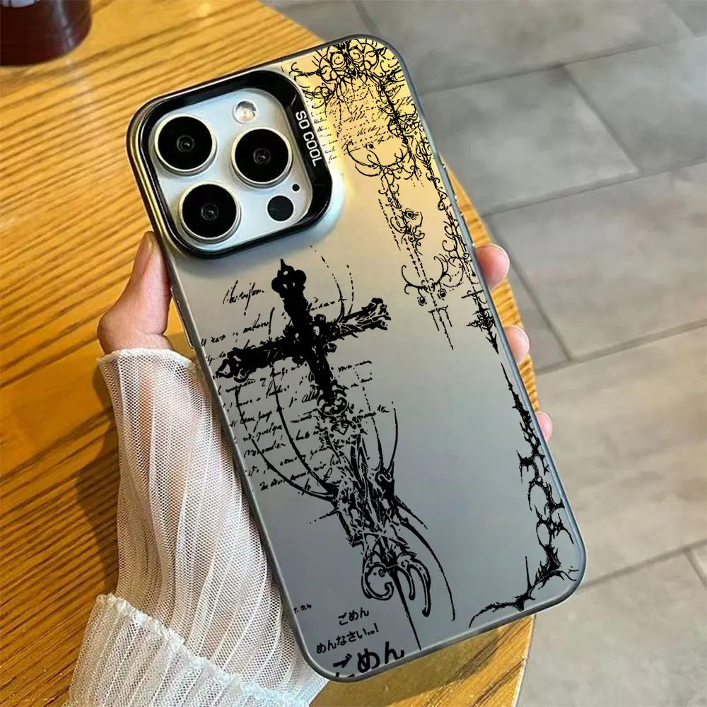 Coque de téléphone antichoc à motif croisé pour iPhone 16 15 14 7 8 Plus 13 12 mini 17 11 Pro XS Max Air X XR, coque arrière rigide anti-chute