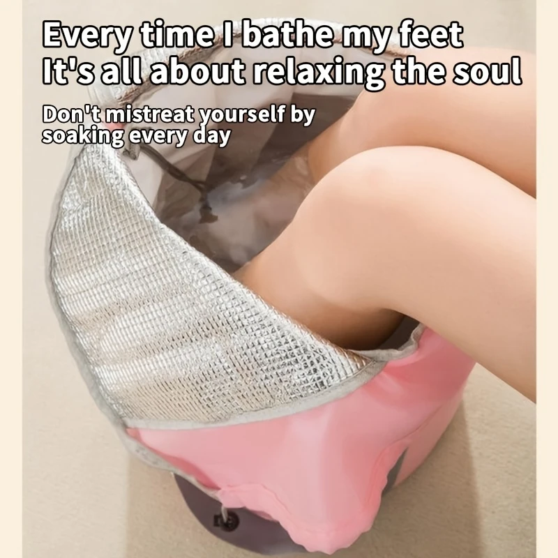 Foldable Over-Knee Foot Bath Bucket Portable Spa Basin Collapsible Pedicure Soak Tub Large Steam Bag No Power for Home Travel - view 4