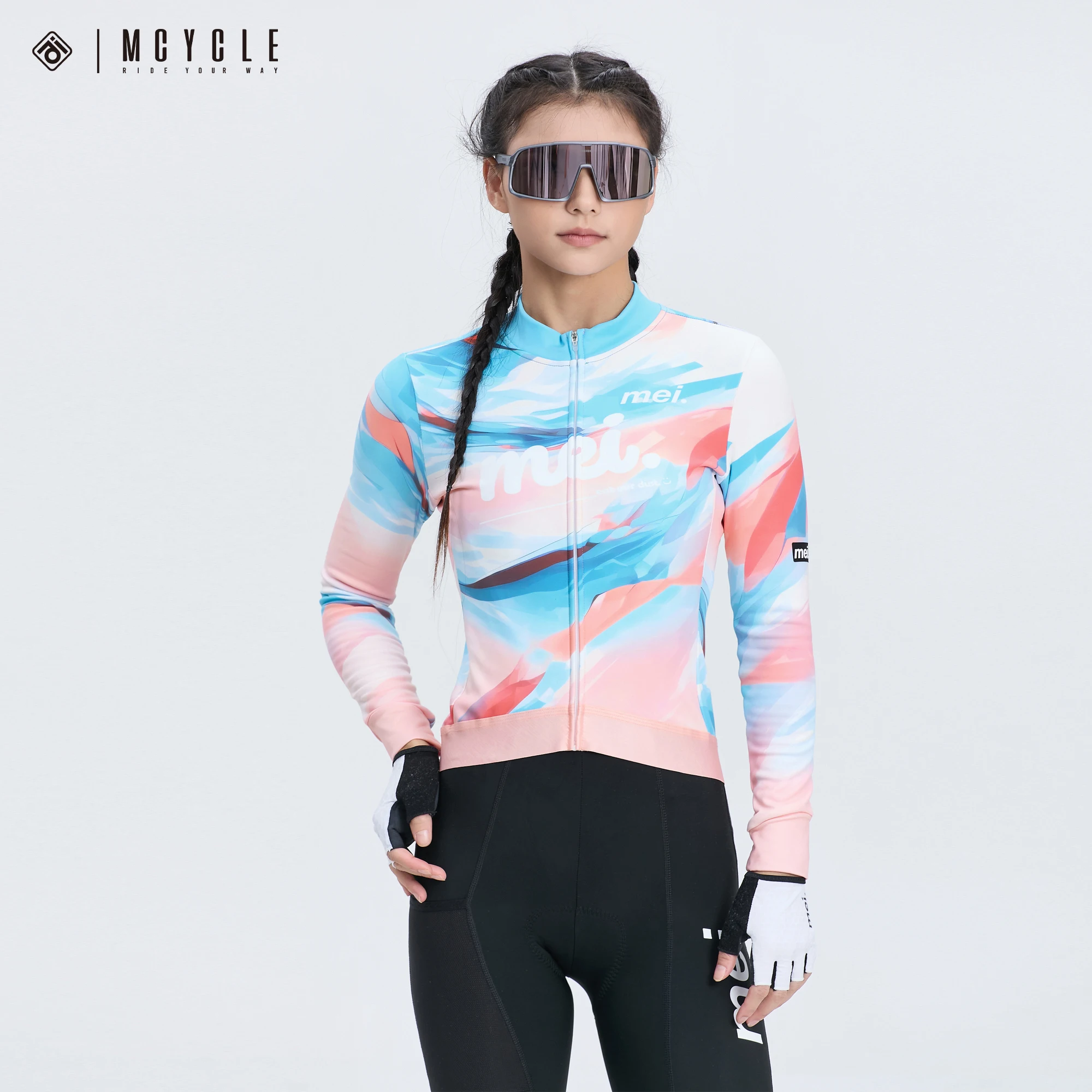 

Mcycle Wholesale Women's Cycling Thermal Jersey Long Sleeve Winter Cycling Wear Breathable Fleece Biking Clothing
