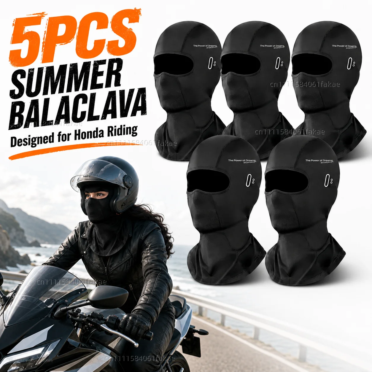 

5PCS Motorcycle Balaclava Summer UV Protection Glasses Face Breathable Hole For Honda CBR 125R 954 600 F4i 650F 650R 1100XX