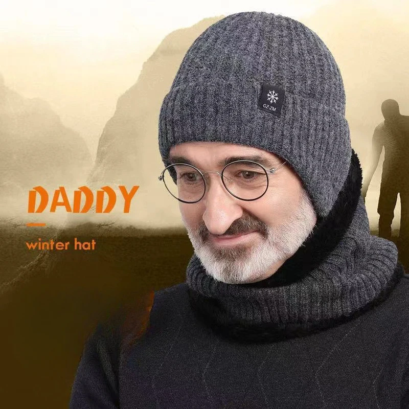 หมวกไหมพรมกันหนาวสำหรับผู้ชายวัยกลางคนและผู้สูงอายุ ปี 2025 ป้องกันความหนาวเย็นบริเวณหู เหมาะสำหรับคุณพ่อและคุณปู่