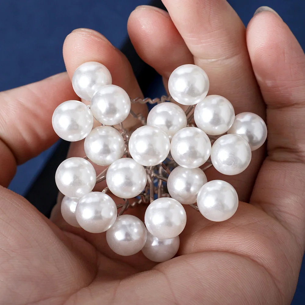 20pcs Pearl U-shaped Hairpins Elegant Wedding Bridal Simulated Pearl Flower Hair Accessories Women Disc Hair Pin Hairstyle Tools image 4