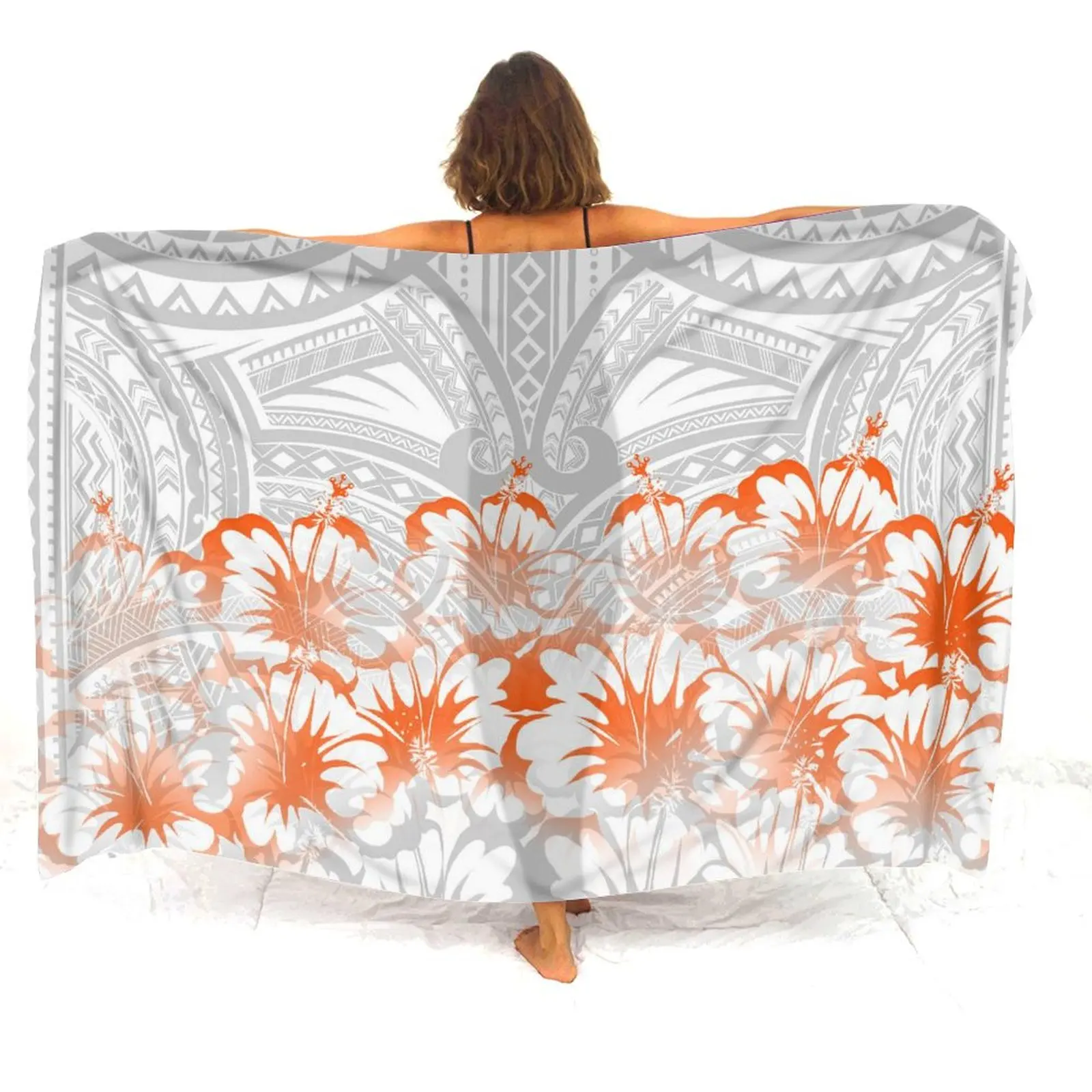 Pacific Island Art Sarong Custom Polynesian Retro Pattern Summer Seaside Sexy Style Sarong Wrap Coat Beach Windbreak Scarf