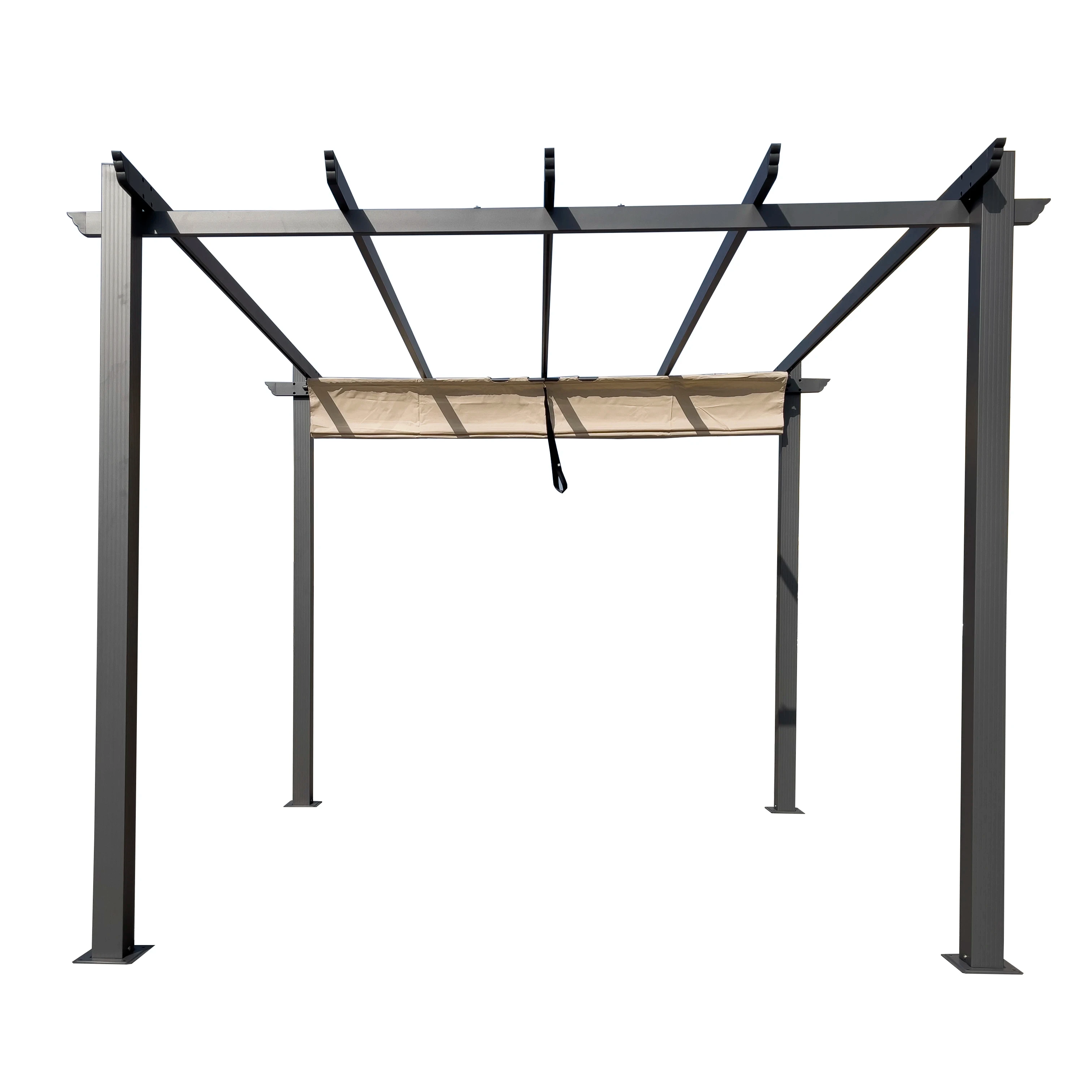 Modern curved pergola aluminum arch pergola column   roof system waterproof