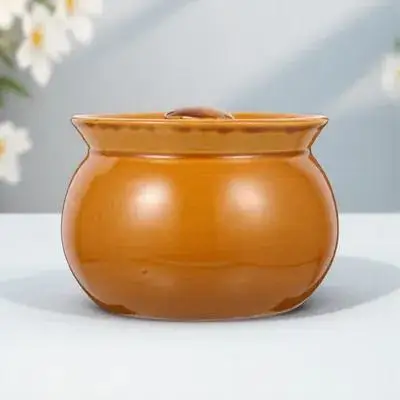 

Sturdy Ceramic Bowl Household Stew Pot Fine Craftsmanship Heat Resistant Kitchenware Comfort Grip Steaming Bowl For Home
