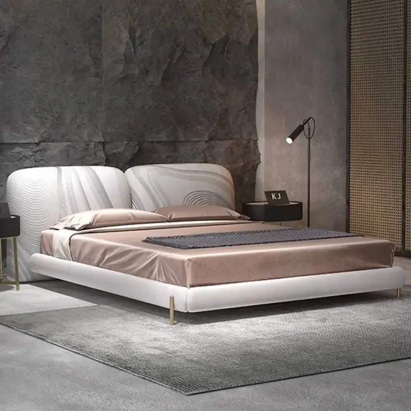 Modern Bedroom Double Bed Wood Luxury Elegant Side Table Queen Bases Bed Frame Twin House Camas De Dormitorio Furniture