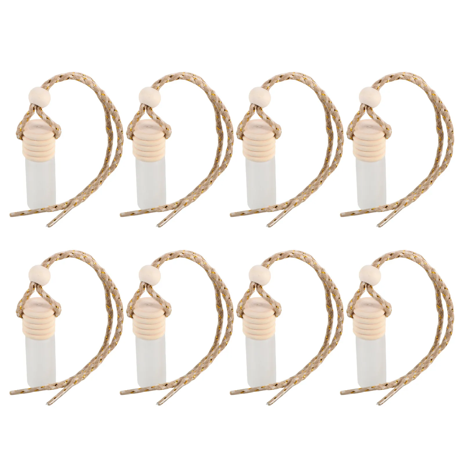 

8Pcs Car Hanging Perfume Bottles Frosted Glass Refillable Small Portable Car Aromatherapy Air Freshener Pendant Decoration