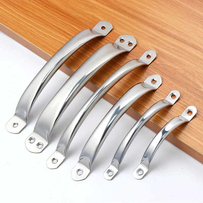 10Pcs Stainless Steel Utility Door Pulls Handles, Cabinet Drawer Hardware Hollow Handles Pull for Tray Board Kitchen Furniture
