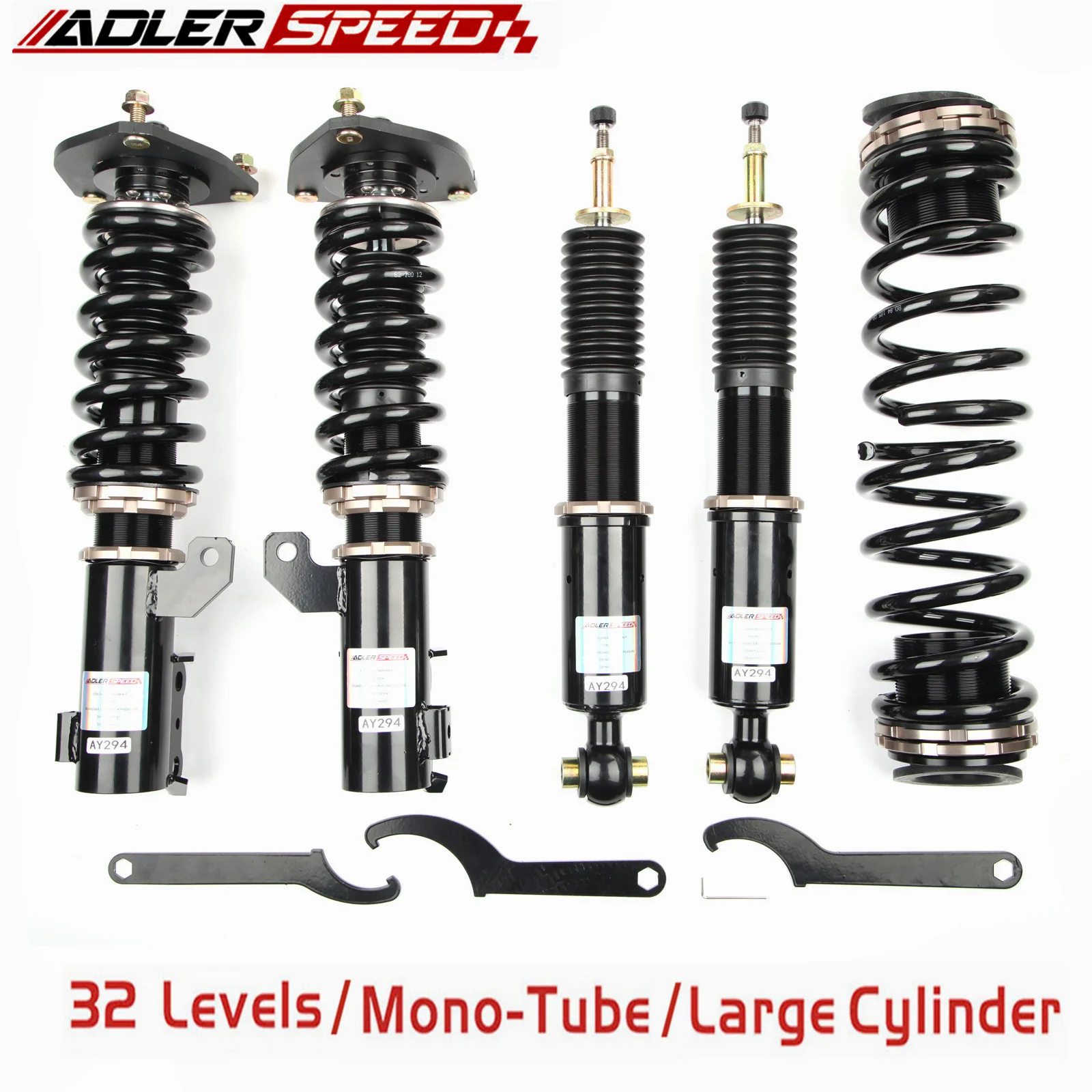 

ADLERSPEED 32 Ways Mono Tube Adjustable Coilovers Kit For 2008-2010 Hyundai Genesis Coupe