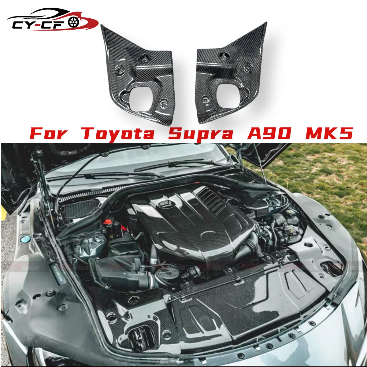 

DRY Carbon Fiber Engine room decoration For Toyota GR Supra A90 Modified Exterior Aerodynamic Kits