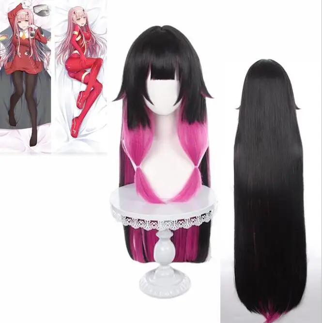 Peruca sintética de cosplay gradiente longo, peruca de festa anime, fronha dakimakura, resistente ao calor, RA, 110cm