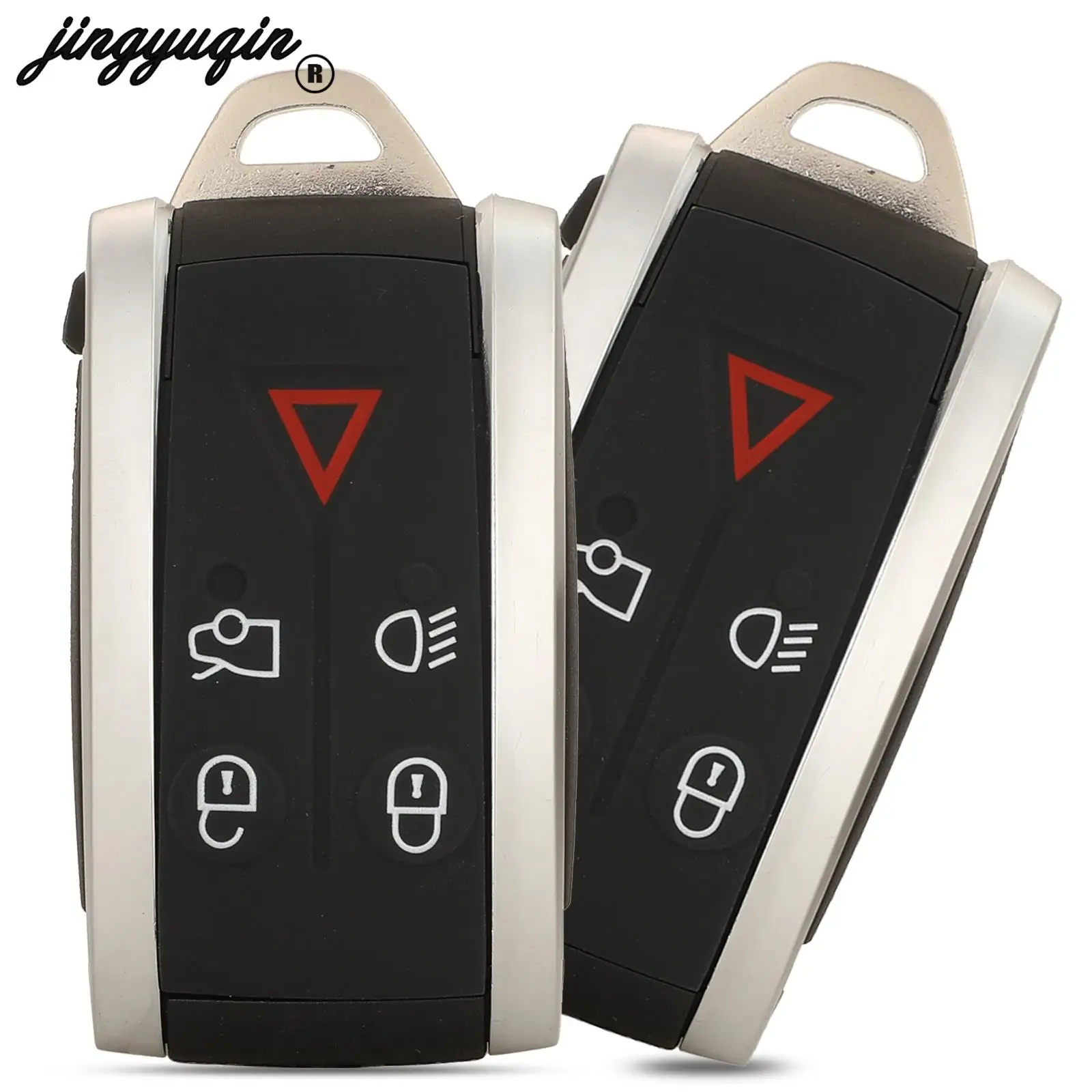 jingyuqin 5 Buttons Blank Key Shell Case For Jaguar X XF XK XKR New Remote Smart Prox Housing Fob Uncut Blade Replacement