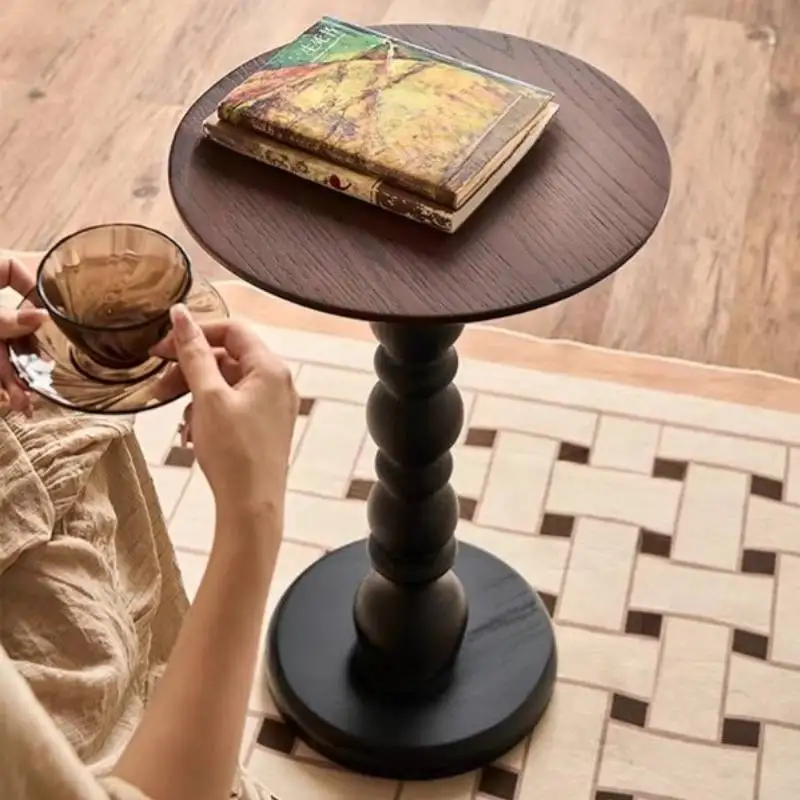 طاولة القهوة المصنوعة من الخشب الصلب باللون البني، طاولة القهوة الفاخرة الريفية، أثاث غرفة المعيشة لصالون Meuble البسيط