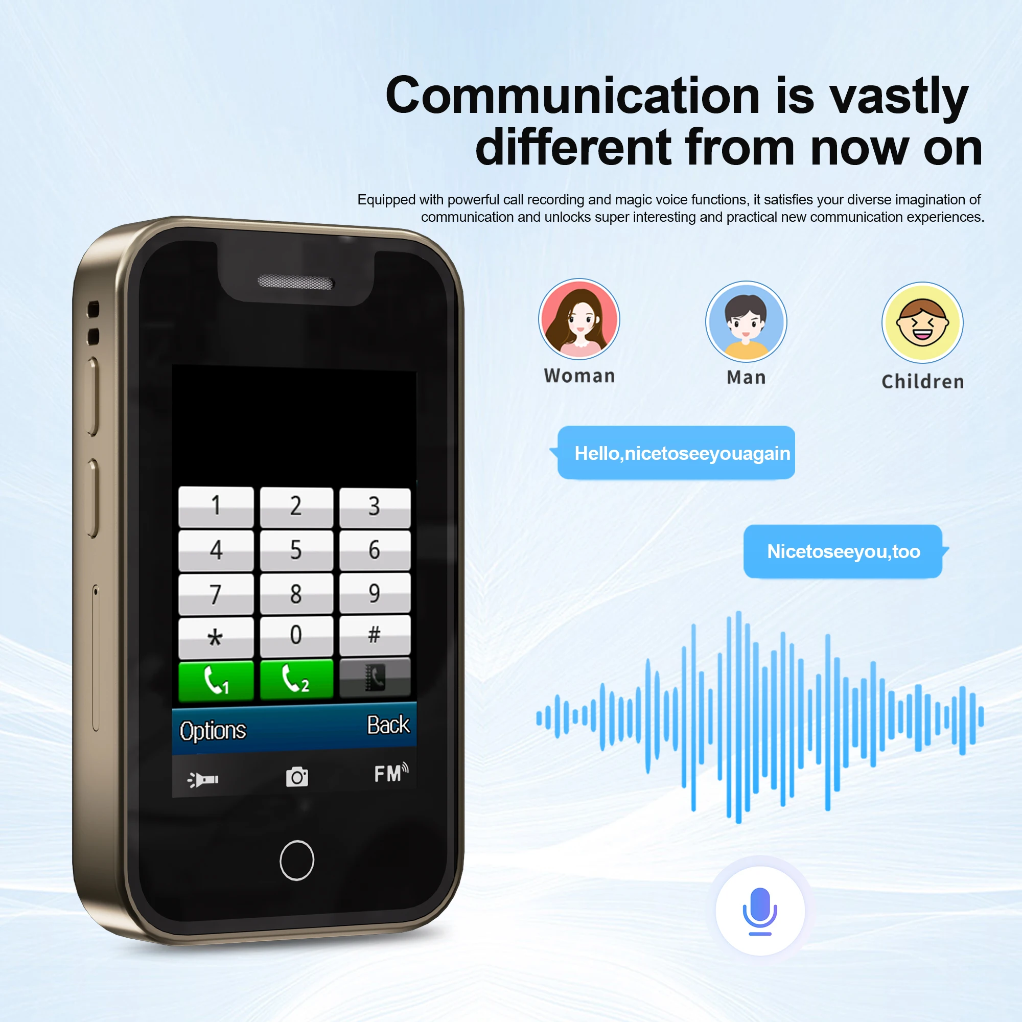 SERVO BM16 PRO Touch Screen Mini Mobile Phone Magic Voice Call Recording Flashlight Dual SIM Standby 2G Small Pocket Cellphones