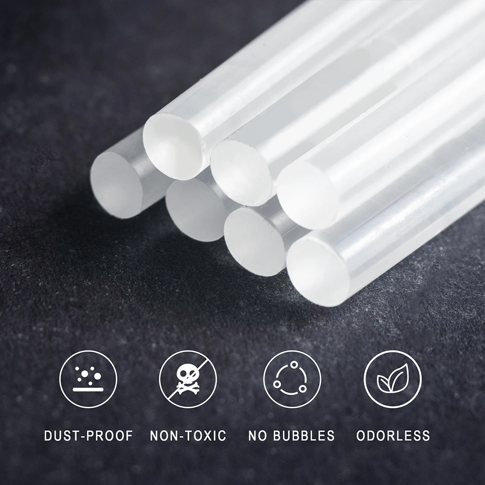 T TOVIA 7 مللي متر * 100 مللي متر عصا صمغ شفافة تذوب بالحرارة مادة EVA مناسبة لتقوم بها بنفسك ، ألبومات الصور/الخشب ، إلخ. 60 قطعة/120 قطعة