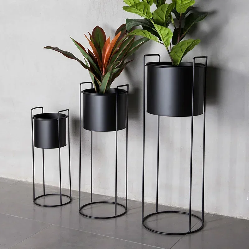 Living Room Stand for Flowers Large Landing Flower Stand Bilateral Handle Metal Racks Practical Beautiful Indoor Gardening