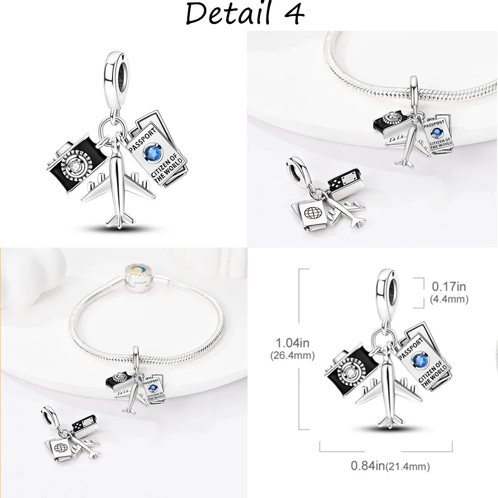 Silver Plated Original Vintage Famous Landmark Colosseum Triomphe Dangle Charm fit Bangle Bracelet Necklace Bead Women Jewelry