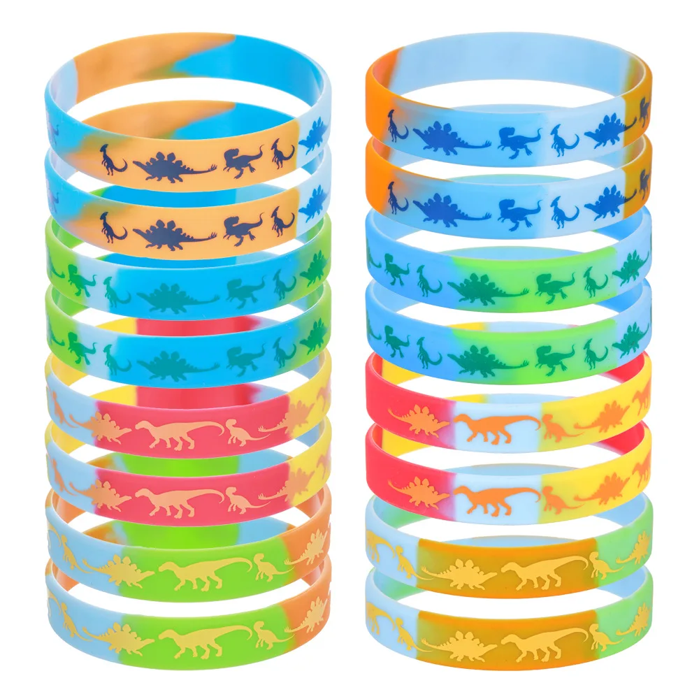 silicone dinosaur Wristbands strap bracelet decoration can fit shoe buckles charms accessories DIY tool kids man gift