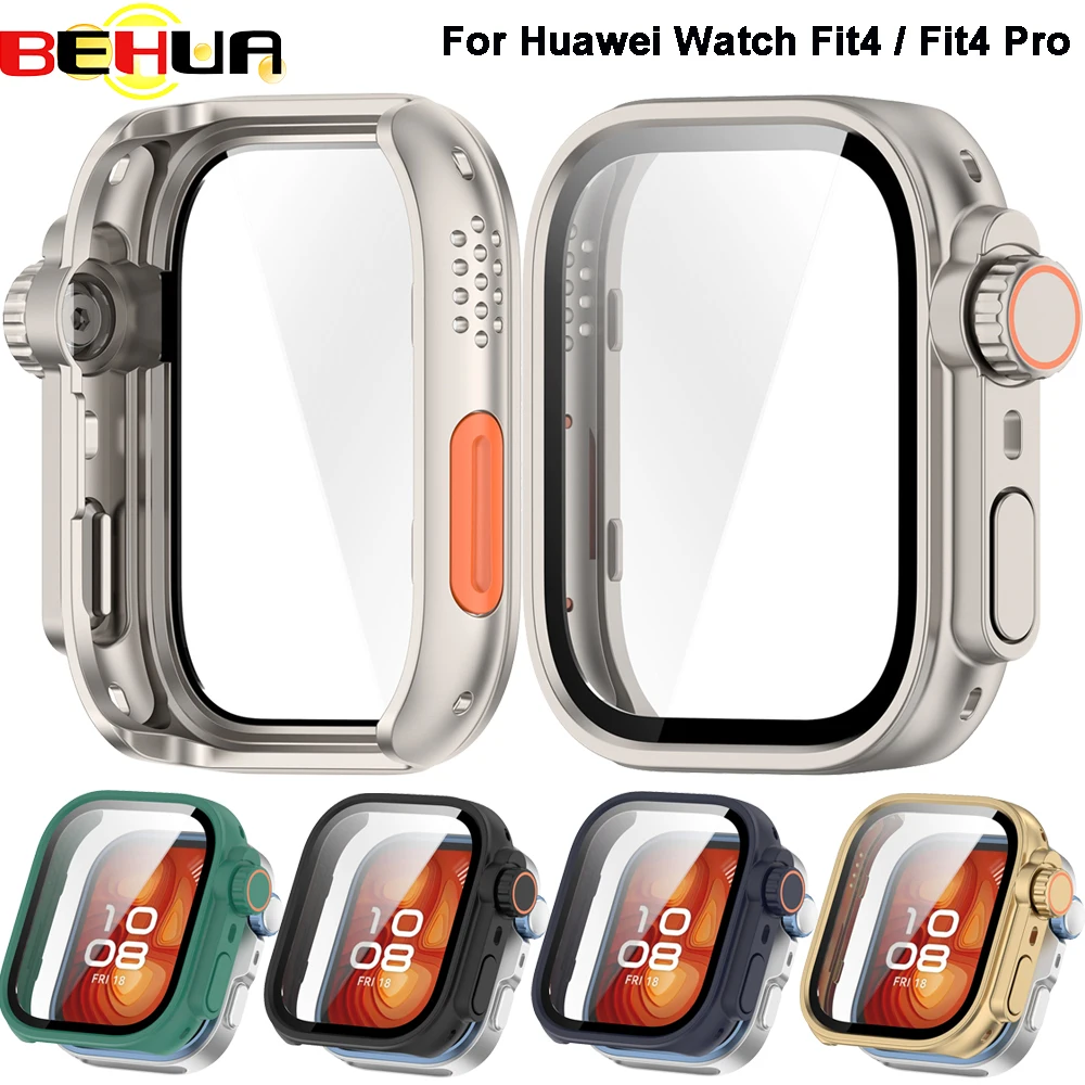 

Чехлы BEHUA для часов Huawei Fit 4/Fit4 Pro, украшение в виде корпуса для ПК с пленкой из закаленного стекла, защитный чехол, защитный чехол