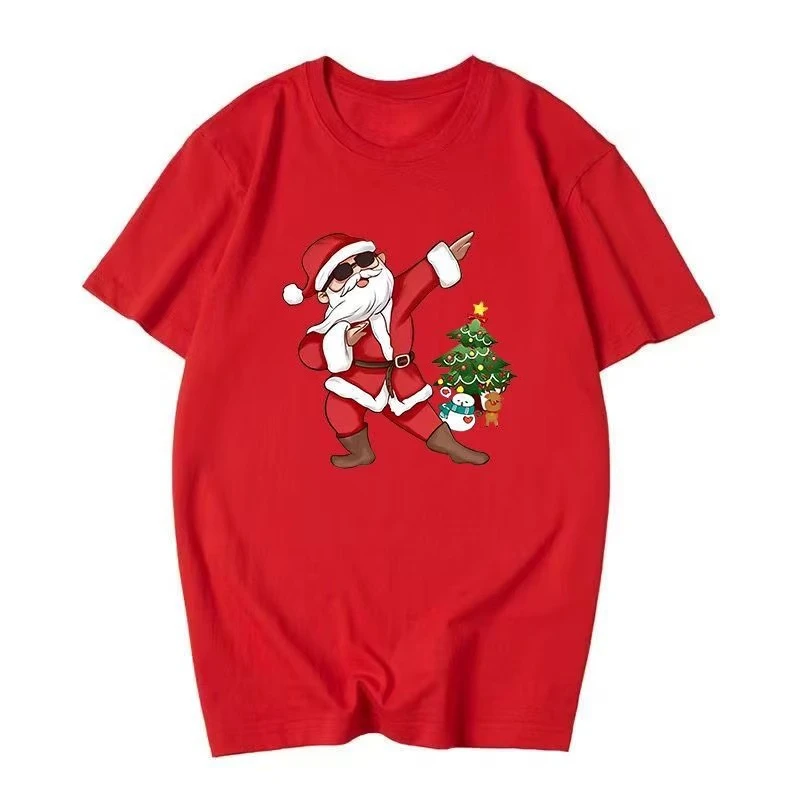 

Funny Red Christmas Theme Santa Claus Short-Sleeve T-Shirt 2026 Stylish Christmas Reindeer Top for Auspicious Year Aesthetic Top