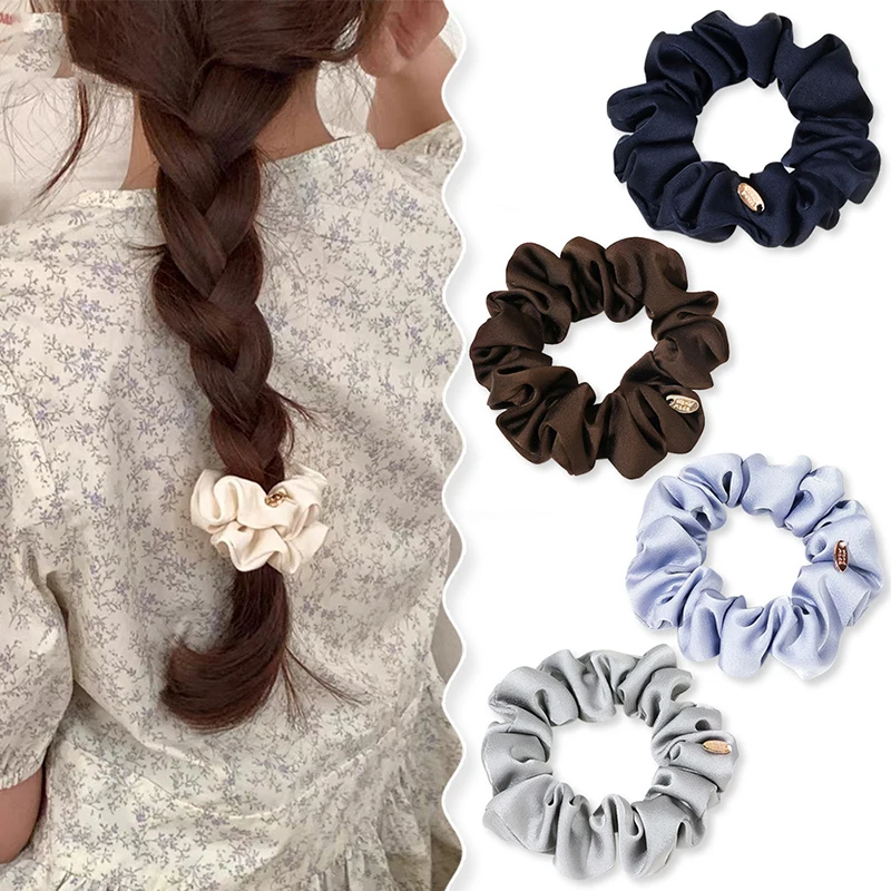 

Solid Color Hair Accessories Scrunch Satin Silk Hair Scrunchies Black Hair Ties For Girls And Women Scrunchie