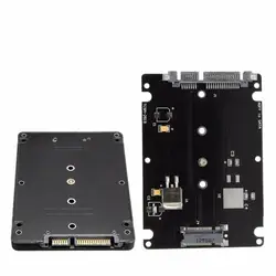 Funda de tarjeta adaptadora M.2 NGFF a SATA SSD/MSATA a SATA de 2,5 pulgadas, llave B para adaptador de PC M2 + M, enchufe de escritorio NGFF