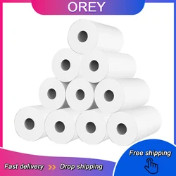 Papel térmico para câmera de impressão instantânea, branco, câmera infantil, papel de impressão, acessórios de reposição, peças, 57x25mm, 10 rolos por lote