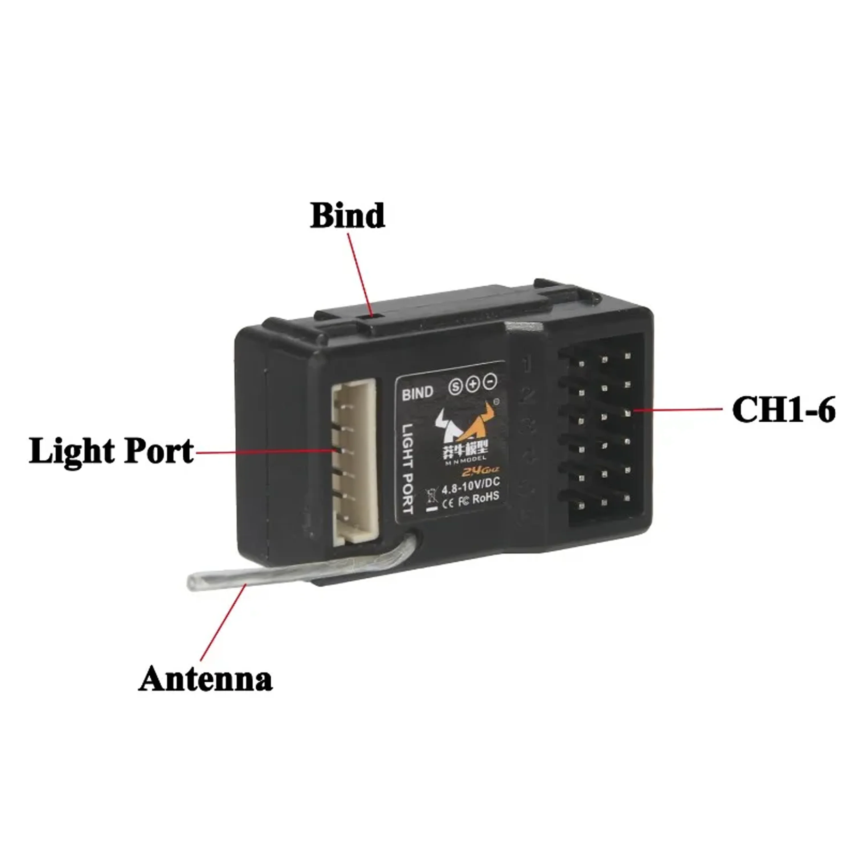 6CH 2.4G 4.8-10V DC Linkage LED Light Group RC Receiver for 1/12 MN MN82 MN86S MN78 MN99S MN128 MN168 Crawler Car Boat Tank Part