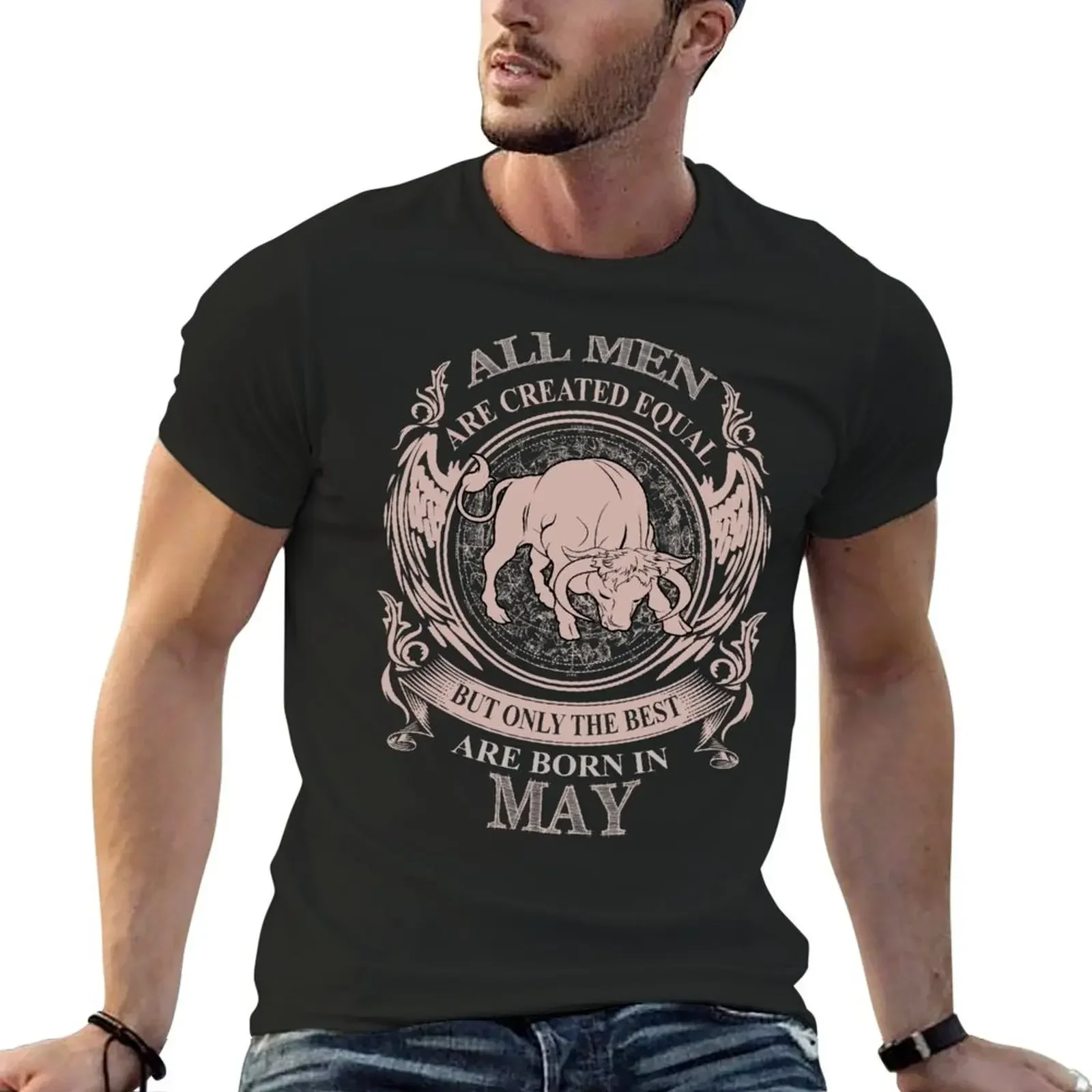 All men are created equal but only the best are born in May T-Shirt oversized korean fashion Men's t-shirts