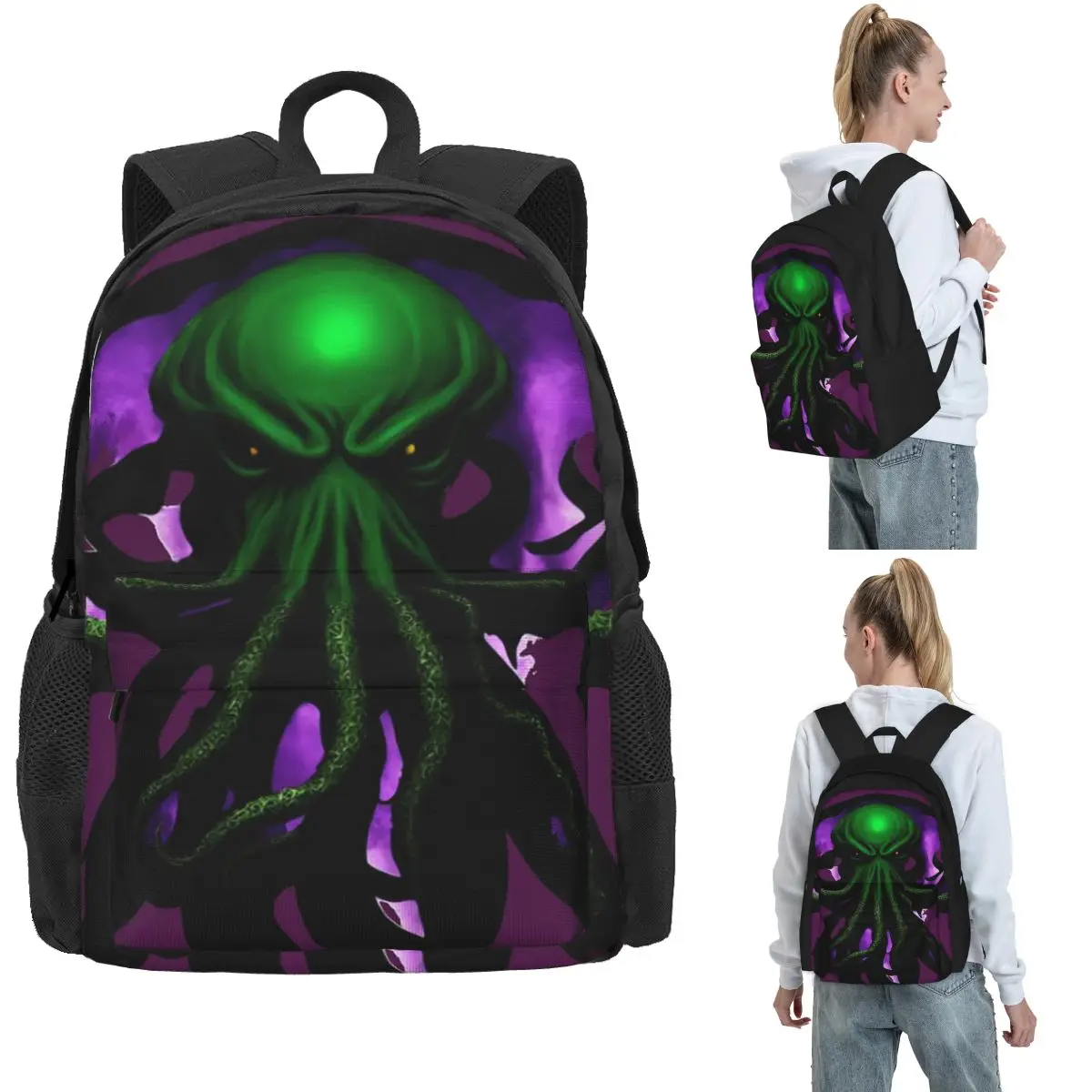 

Cthulhu Logo Backpack Hot Sale Daypack Large Capacity Children BookBag School Bag Shoulder Bags for Men Women