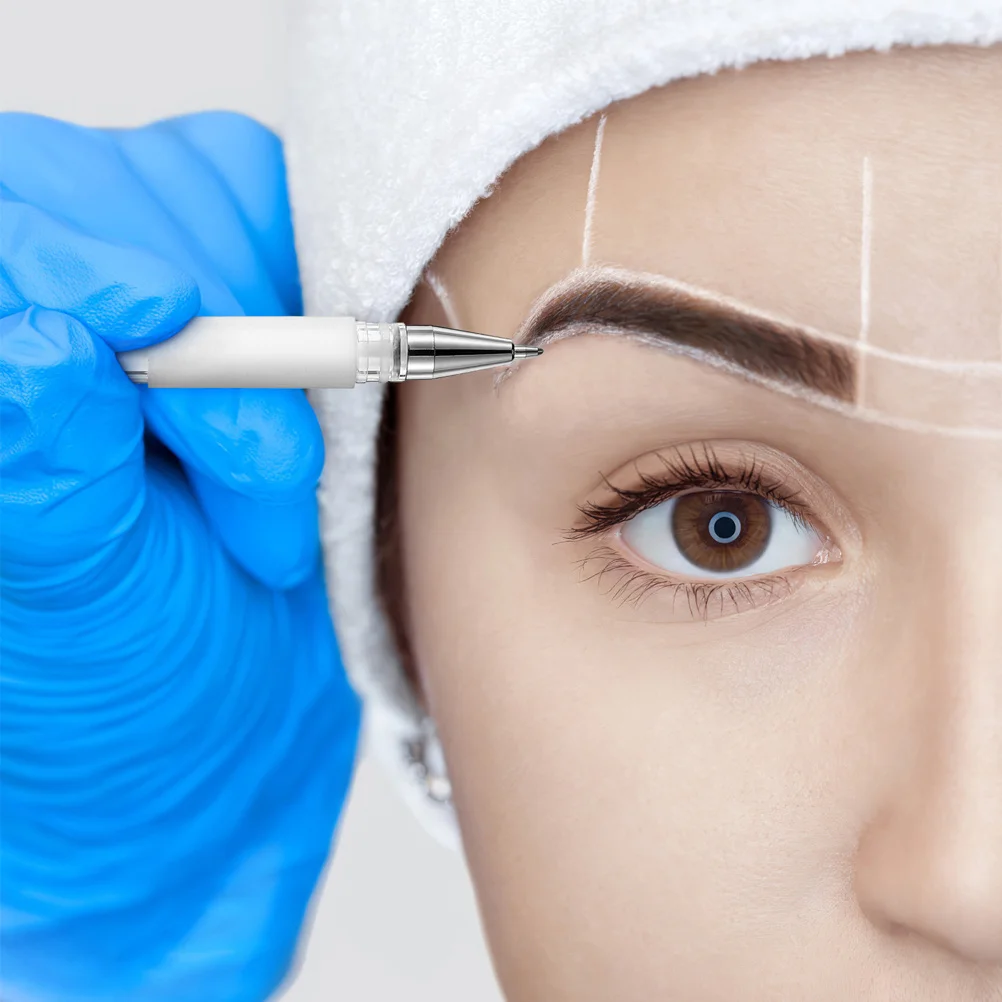 Stylo de beauté étanche, marqueur de sourcils brodé pour le positionnement du tatouage, outil de cartographie de maquillage, stylo de cartographie pour la peau, 1 ensemble