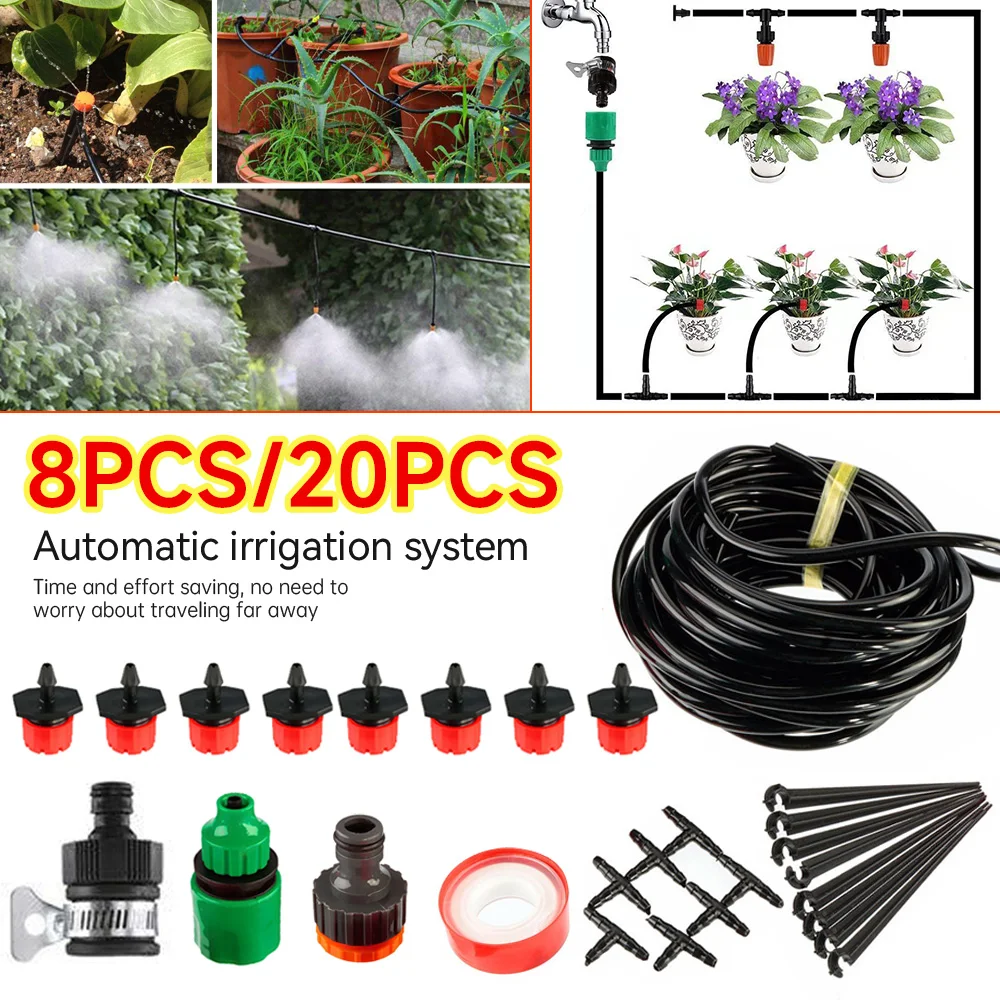 

1 Set DIY Garden Irrigation Automatic Drip Irrigation Hose Kit Flower Watering Tool With 8pcs/20pcs Drip Irrigation Drip Head