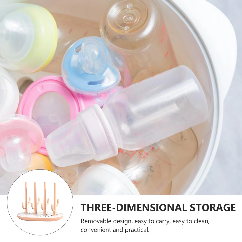 

1Pcs Baby Bottle Drying Rack 3D Storage Space-Saving Pink Pacifier Drainer Easy Carry Breastfeeding Accessories