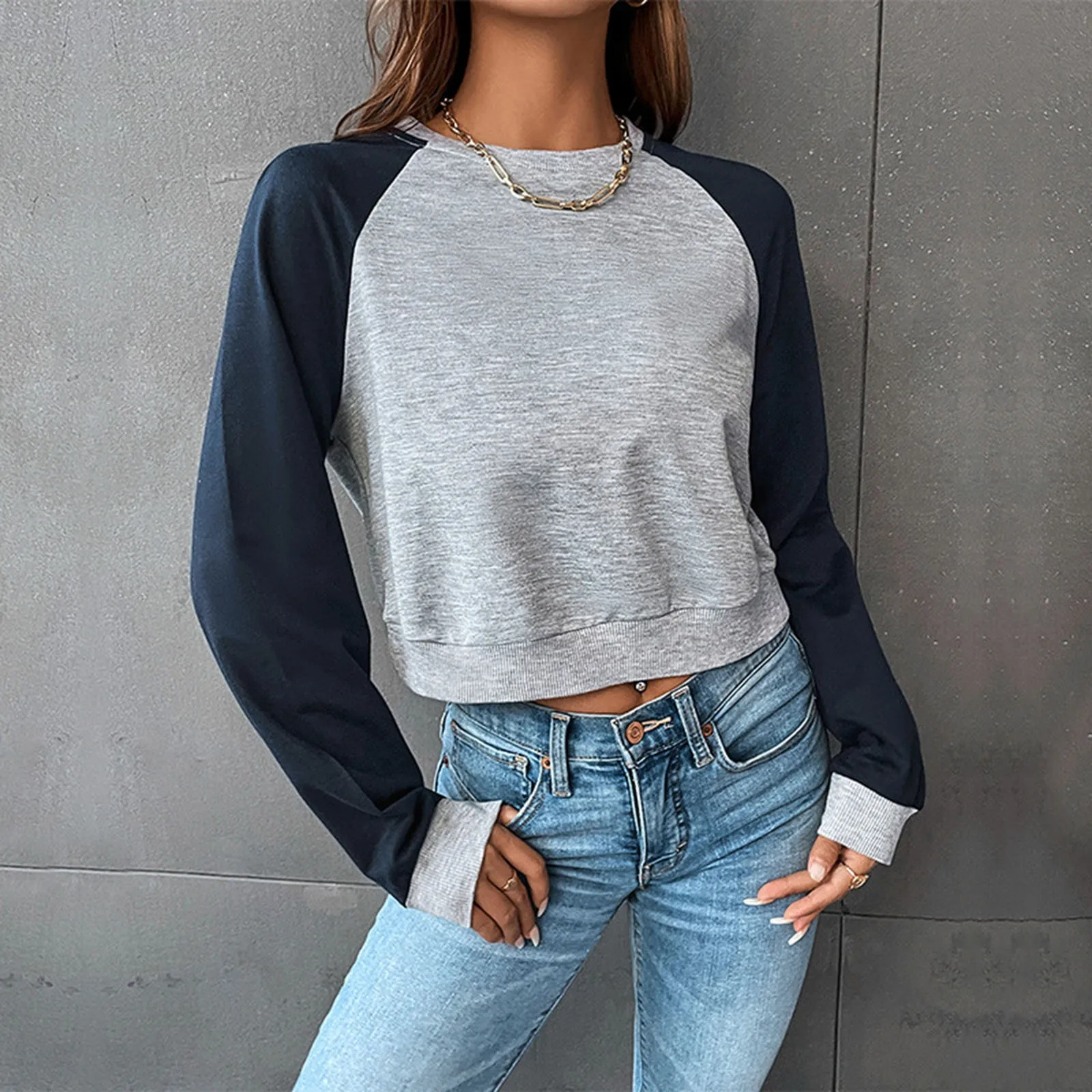 Sweatshirts Women Panelled Patchwork America Style Retro Soft Fashion Streetwear Sweet Girls Casual All-Match Chic O-Neck Tops