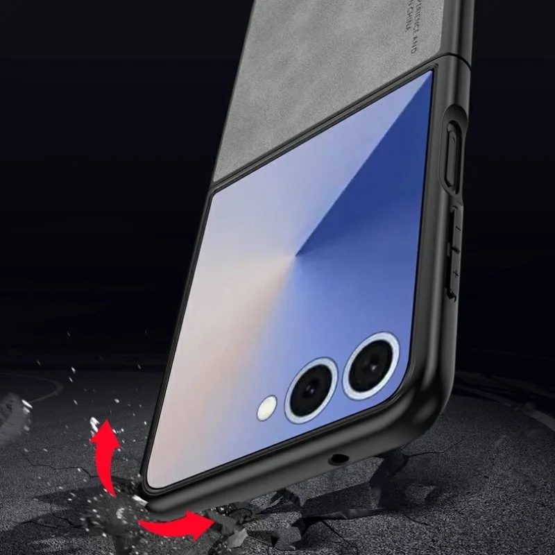 Casing Kulit Mewah untuk Samsung Galaxy Z Lipat 7 Sampul Matte Casing Ponsel Silikon Pelindung Coque untuk Samsung Galaxy Z Flip 7 FE