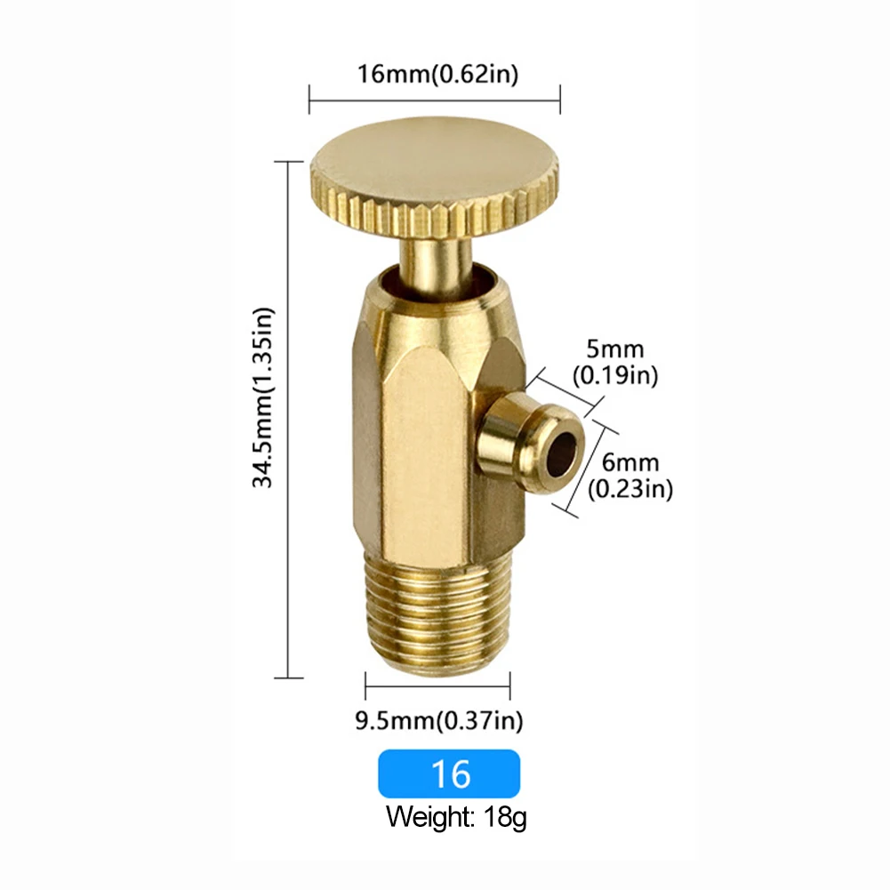 Manifold Exhaust Valve Brass Air Pressure Valve Compact For Tight Spaces High Pressure Resistance For Cast Iron Radiators
