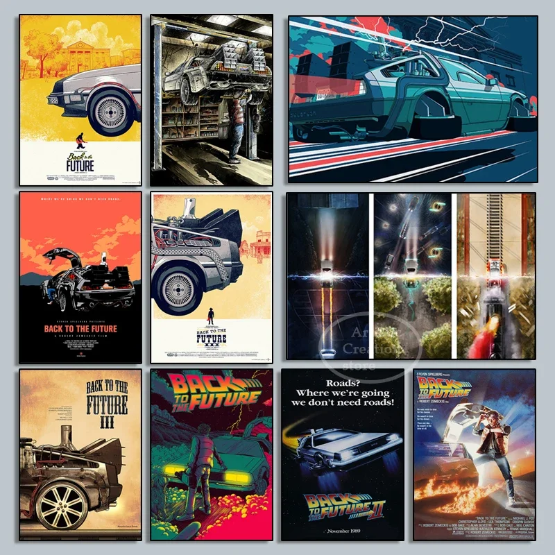 Back To The Future Classic Movie Art Canvas Poster Ideal for Living Room Decor Home Wall Picture Vintage and Timeless