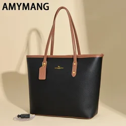 Large Capacity PU Leather Waterproof Bucket Laptop Bag Simple Shoulder Bag Casual Vintage Women Waterproof Notebook Handbags