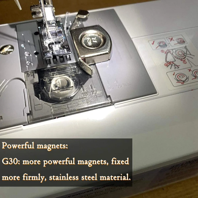 Guía de máquina de coser magnética, herramienta de borde de calibre, pies de aguja