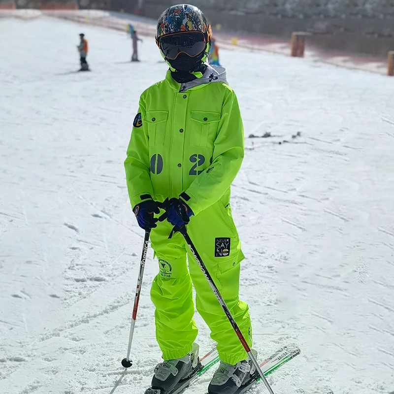 Inverno do bebê menino roupas de esqui menina à prova dwaterproof água montanha esporte uma peça snowsuit crianças ao ar livre snowboard macacão