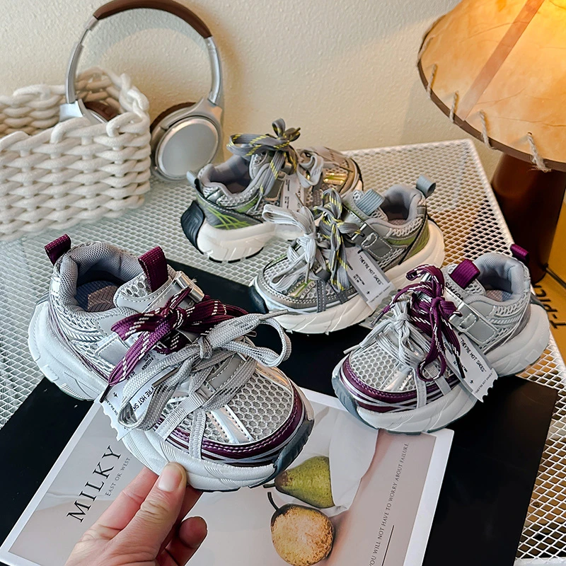 

2025 Spring Autumn New Children Casual Shoes for Girls Boys Fashion Korean Style Soft Sole Anti-slippery Versatile Chic Sneakers