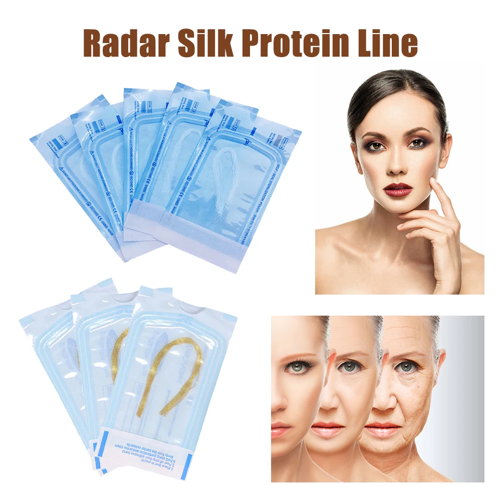 Face Lift Silk Fbroin Line Carving Essence Absorbable Radar Thread No Needle Collagen Facial Lift Hyaluronic Tightening Care