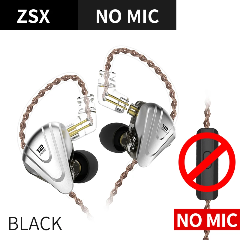 KZ ZSX Terminator Metalen Headset 5BA + 1DD Hybride 12 drivers HIFI Bass Oordopjes In-Ear Monitor Ruisonderdrukkende Koptelefoon