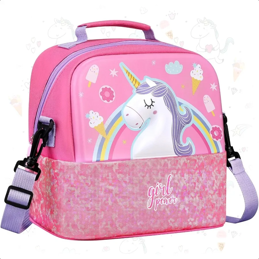 

Lunch Bag Insulated Lunch Box for Girls Reusable Lightweight Durable Lunch Bag with Inside Name Card Slot for School Travel Pic