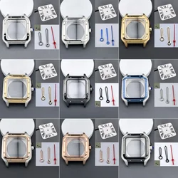 NH35 38mm Square Case 27MM White Dial Hand SET 316L Steel Watch Repair and Modification Parts for NH36 NH35 Movement Square Dial