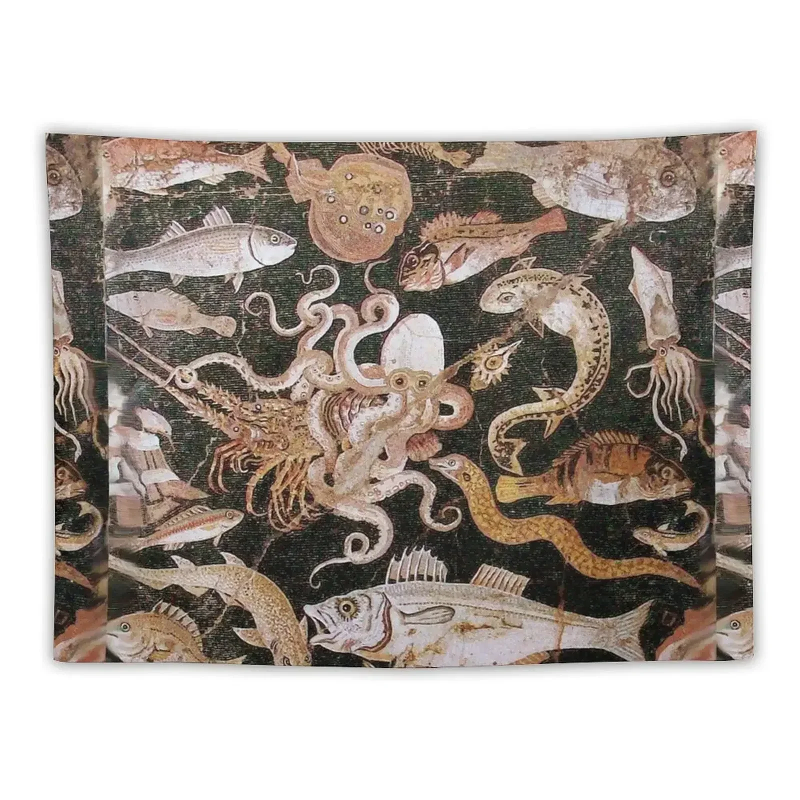 

POMPEII COLLECTION / ANTIQUE OCEAN - SEA LIFE SCENE,OCTOPUS AND FISHES Tapestry Home And Comfort Decor Wall Deco Tapestry