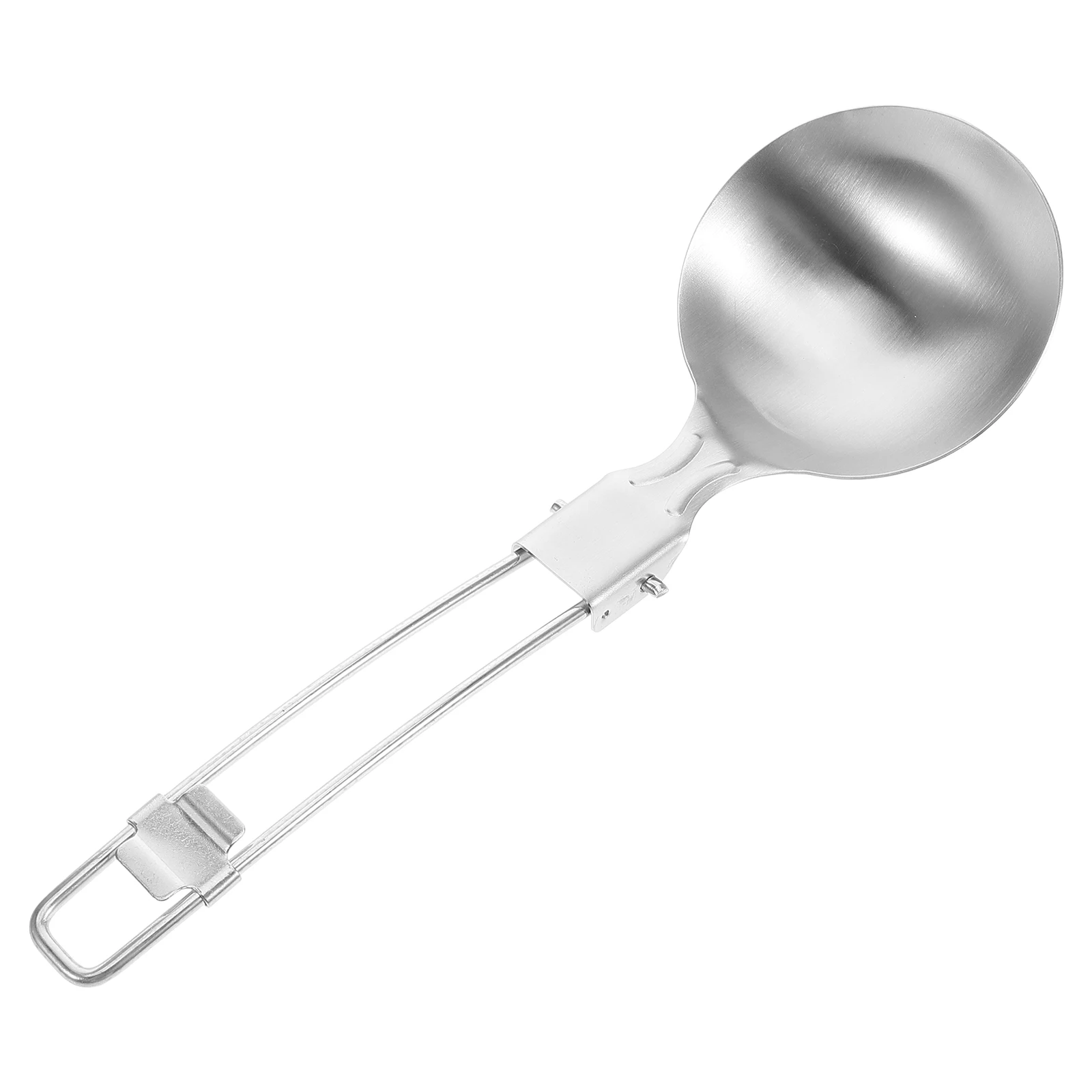 

Folding Soup Spoon Stainless Steel Camping Tableware Foldable Utensils Travel Picnic Set Outdoor Cookware Durable Ladle