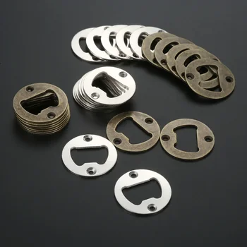 10 Uds abridor de botellas inserto con tornillo 40mm redondo hierro maíz cerveza abierto bronce antiguo plata apto para Bar/hogar/restaurante/cocina/Pub
